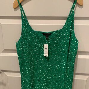 Vintage Banana Republic Green Floral Spaghetti Strap Tank Top